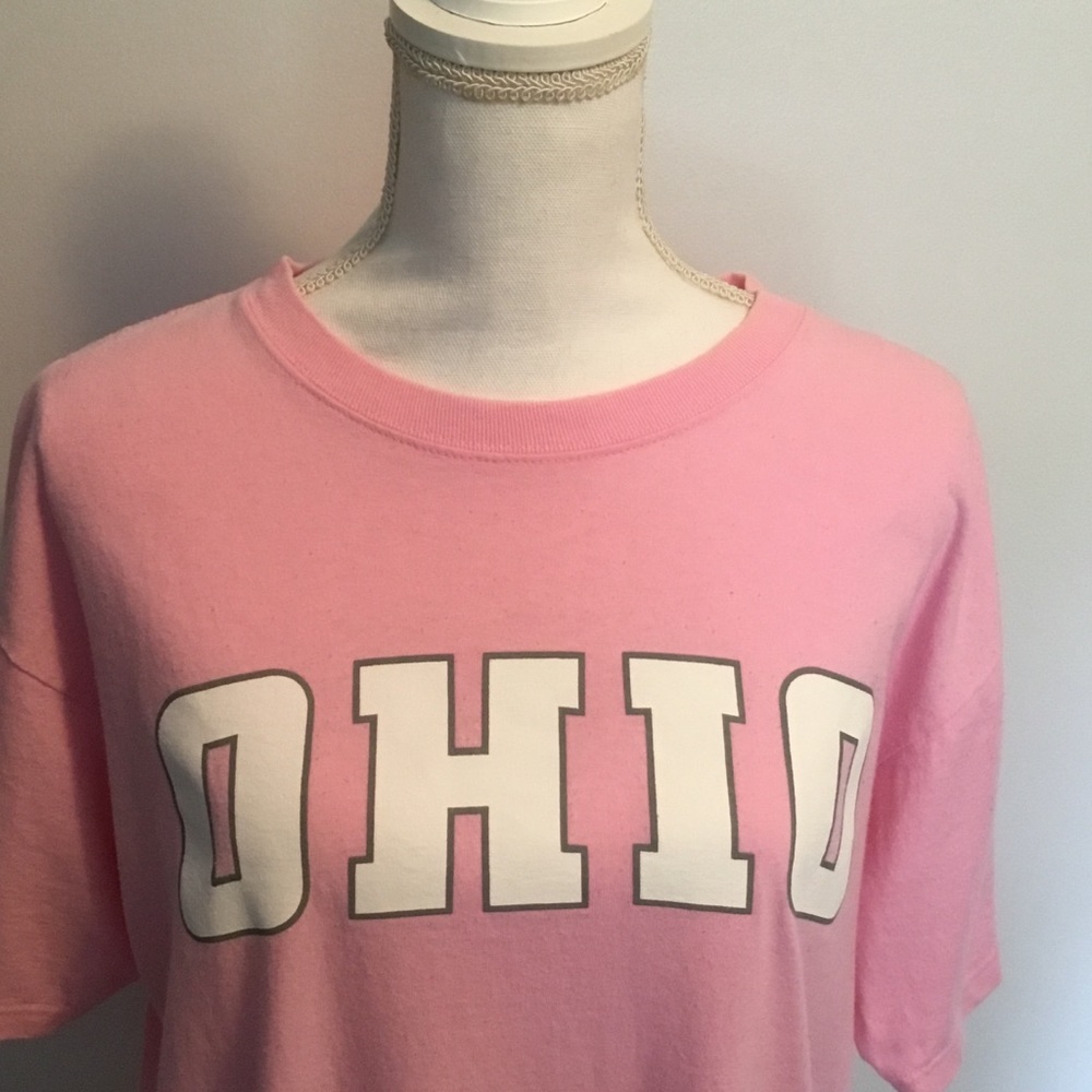 Anvil pink Tee with the word Ohio on front size L - Picture 4 of 6